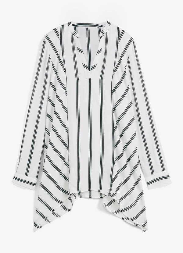 bonprix - Blusa Listras P&B em Crepe Plano 8