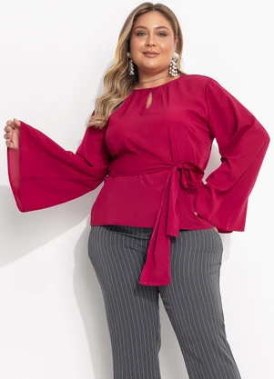 Quintess - Blusa Magenta em Crepe Plano - QUINTESS