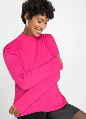 bonprix - Blusa Magenta em Malha de Viscose - BONPRIX
