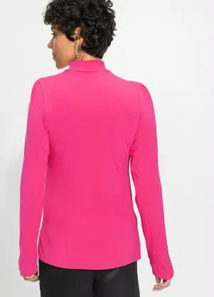 bonprix - Blusa Magenta em Malha de Viscose - BONPRIX