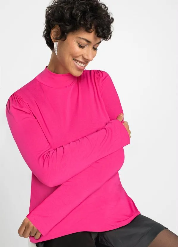 bonprix - Blusa Magenta em Malha de Viscose