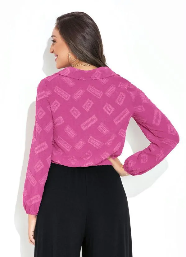 Rovitex - Blusa Magenta em Tecido Jacquard 2