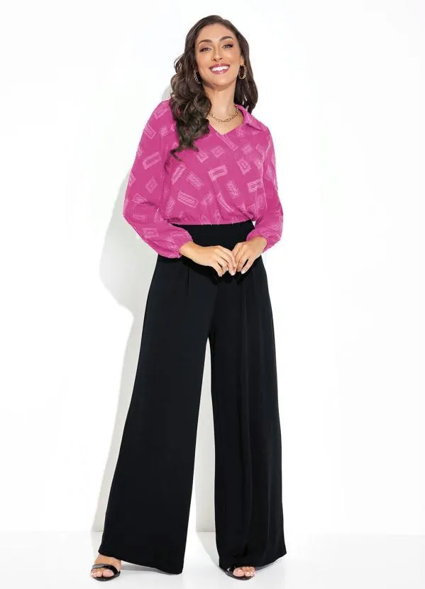 Rovitex - Blusa Magenta em Tecido Jacquard 3