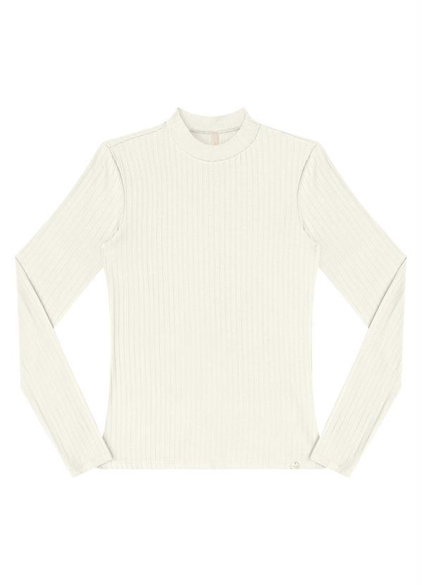 Lunender - Blusa Malha Canelado Tracy Branco Off White 1