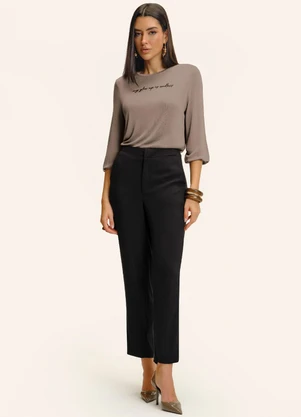Endless - Blusa Manga 3/4 Bufante Visco Marrom - ENDLESS