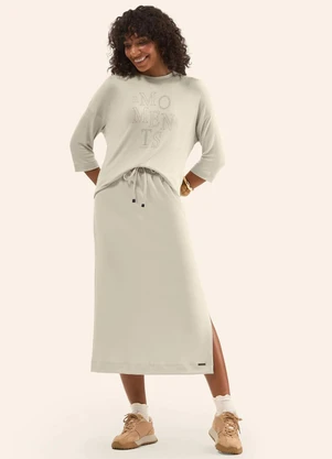 Rovitex - Blusa Manga 3/4 em Visco Tricot Bege - ROVITEX
