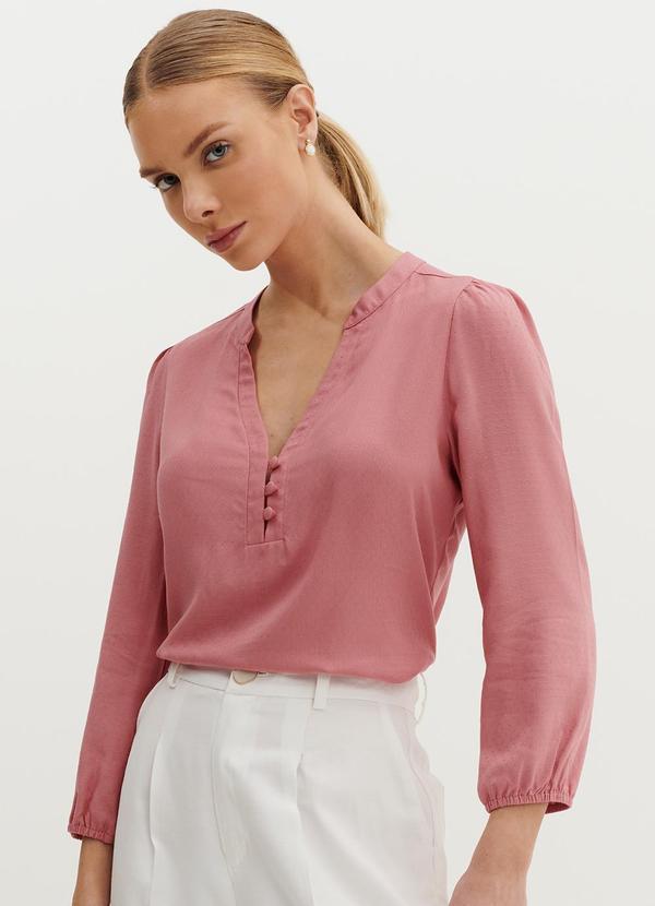 Principessa - Blusa Manga 3/4 Rosa Blush Ilone Rosa