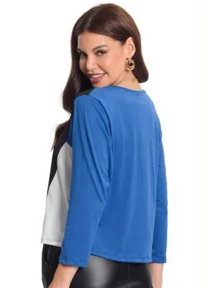 Rovitex - Blusa Manga 7/8 Azul - ROVITEX