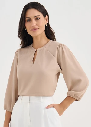 Principessa - Blusa Manga 7/8 em Crepe Fendi Andressa - PRINCIPESSA
