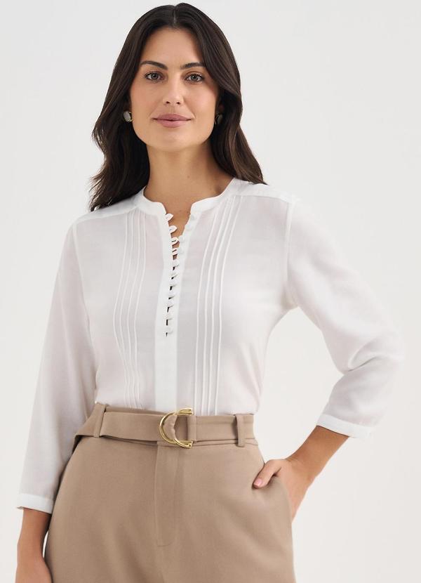 Principessa - Blusa Manga 7/8 em Viscose Off White Valesca 1