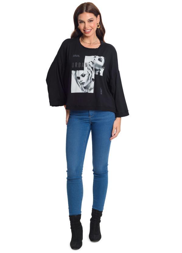 Rovitex - Blusa Manga 7/8 Preto 3