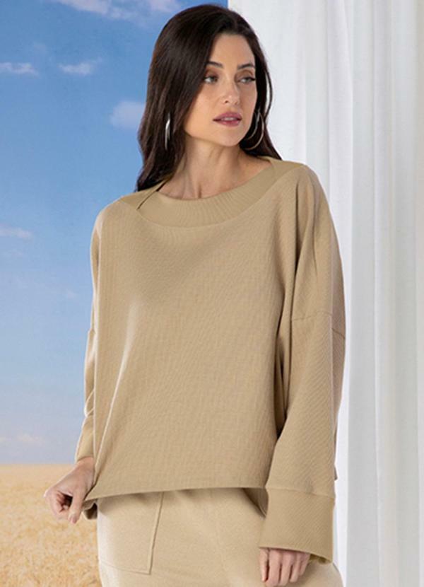 Use Modo - Blusa Manga Ampla Bege