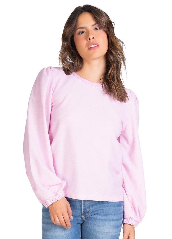 Infinita Cor - Blusa Manga Longa 7/8 Rosa