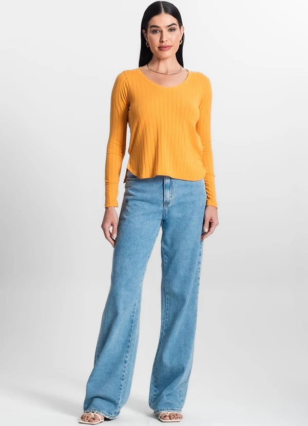 Infinita Cor - Blusa Manga Longa Amarelo 3