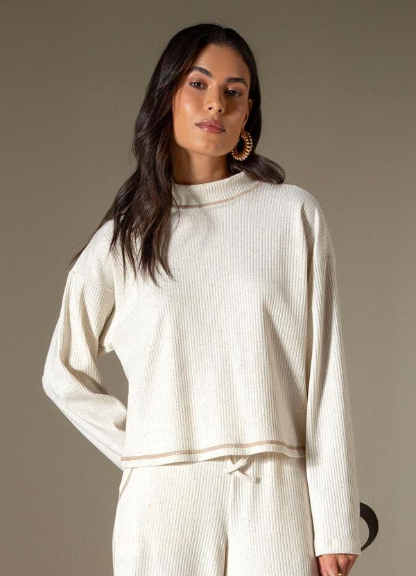 Use Modo - Blusa Manga Longa Ampla Bege 1