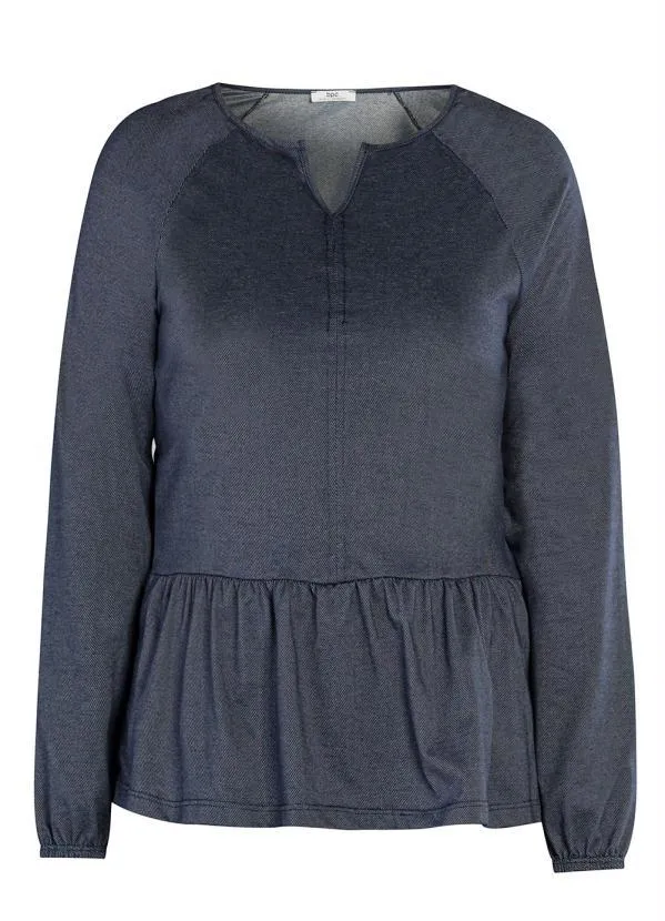 Queima Estoque - Blusa Manga Longa Azul Marinho 4