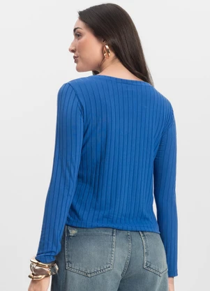 Infinita Cor - Blusa Manga Longa Azul - INFINITA COR