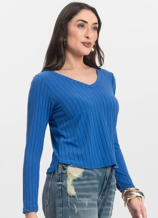 Infinita Cor - Blusa Manga Longa Azul 4