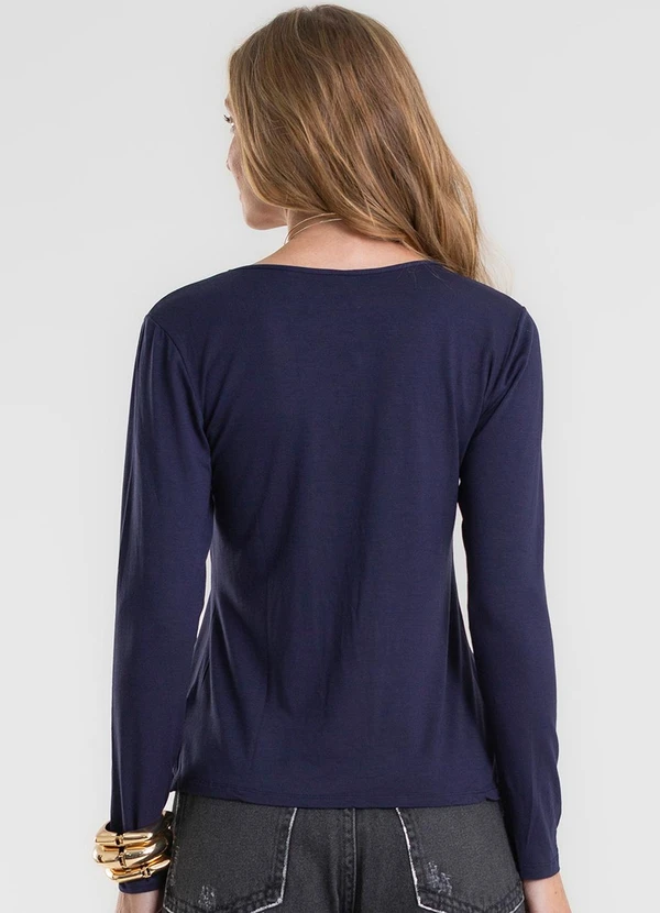 Rovitex - Blusa Manga Longa Azul 2