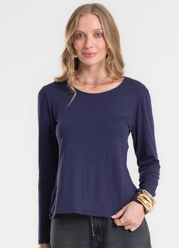 Rovitex - Blusa Manga Longa Azul 4
