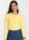 Select - Blusa Manga Longa Básica Bege - variação: Amarelo