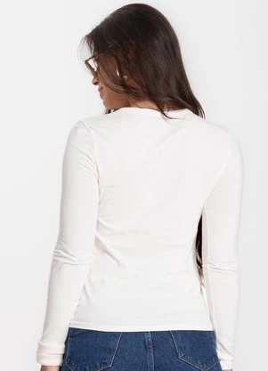 Select - Blusa Manga Longa Básica Bege - SELECT