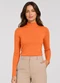 Select - Blusa Manga Longa Básica  Verde - variação: Laranja