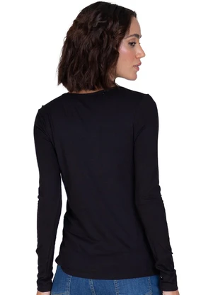 Rovitex - Blusa Manga Longa Básica  Preto - ROVITEX