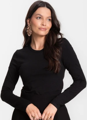 Select - Blusa Manga Longa Básica Preto - SELECT