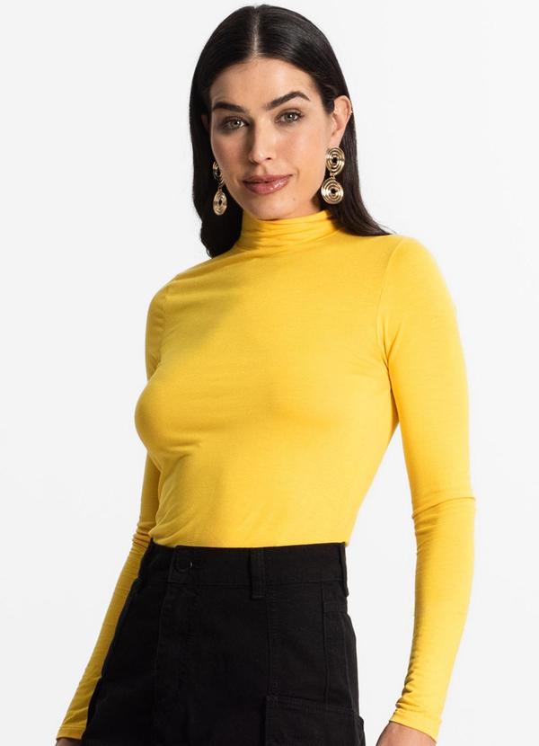 Select - Blusa Manga Longa Básica Amarelo