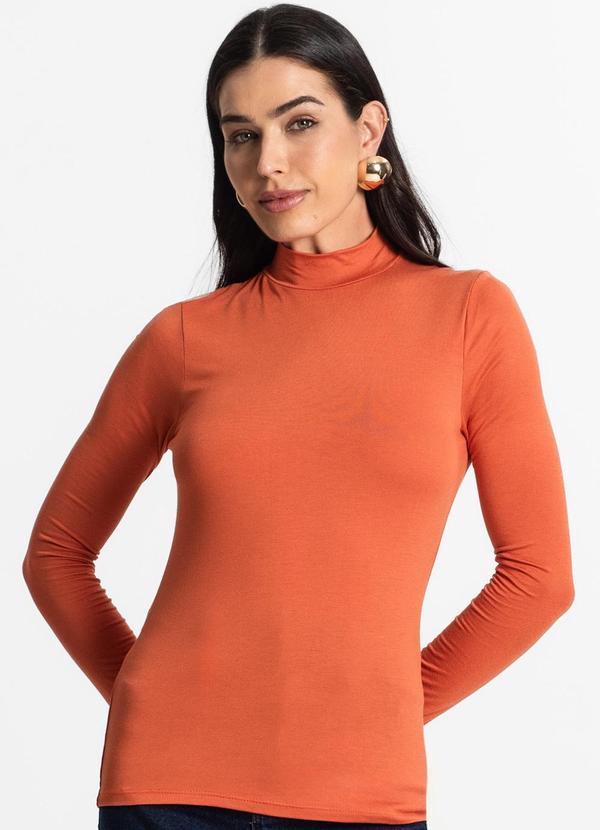 Select - Blusa Manga Longa Básica Laranja 3