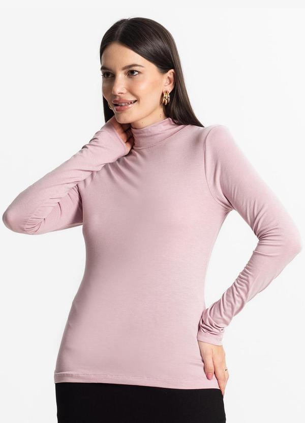 Select - Blusa Manga Longa Básica Rosa