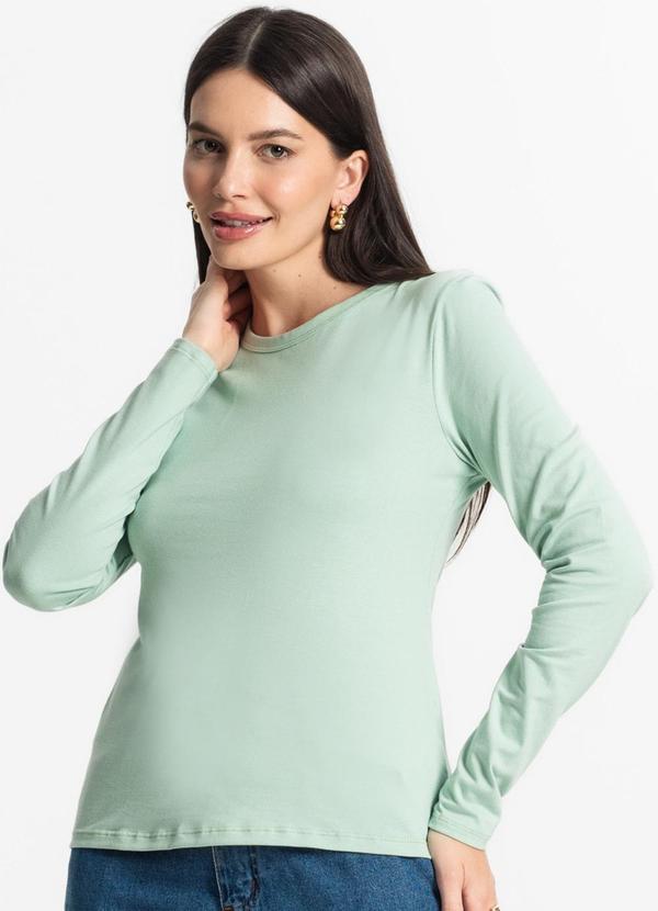 Select - Blusa Manga Longa Básica Verde