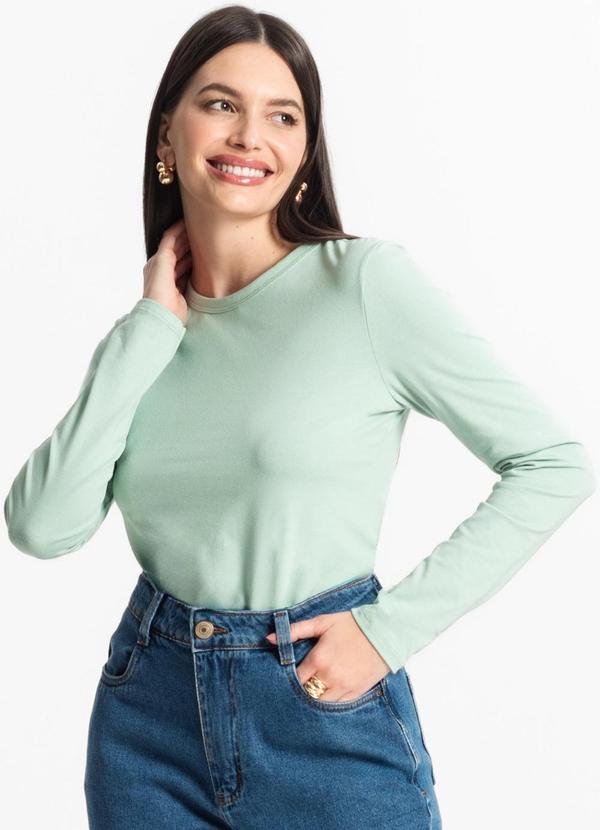 Select - Blusa Manga Longa Básica Verde 3