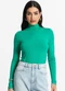 Select - Blusa Manga Longa Básica Rosa - variação: Verde