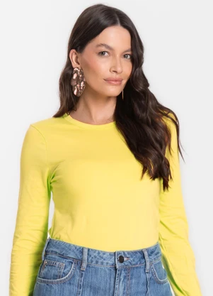 Select - Blusa Manga Longa Básica Verde - SELECT