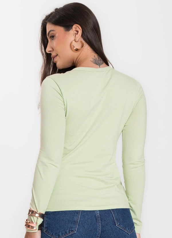 Select - Blusa Manga Longa Básica Verde 2