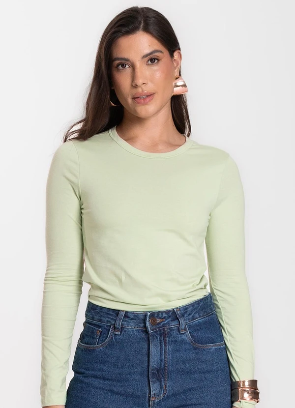 Select - Blusa Manga Longa Básica Verde 4