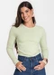 Select - Blusa Manga Longa Básica Vermelho - variação: Verde