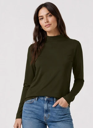 Select - Blusa Manga Longa Básica  Verde - SELECT