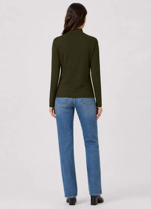 Select - Blusa Manga Longa Básica  Verde - SELECT