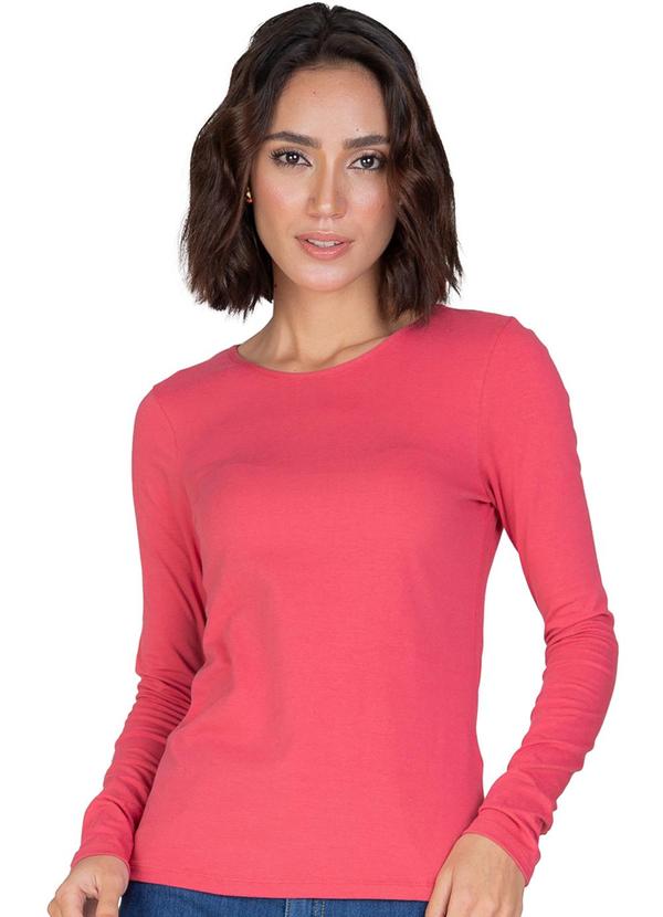Rovitex - Blusa Manga Longa Básica  Vermelho