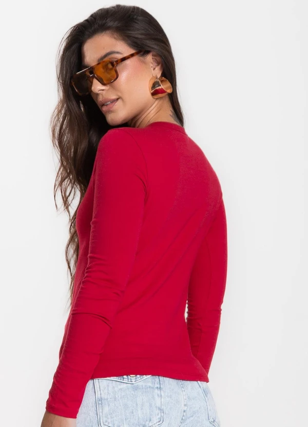 Select - Blusa Manga Longa Básica Vermelho 2