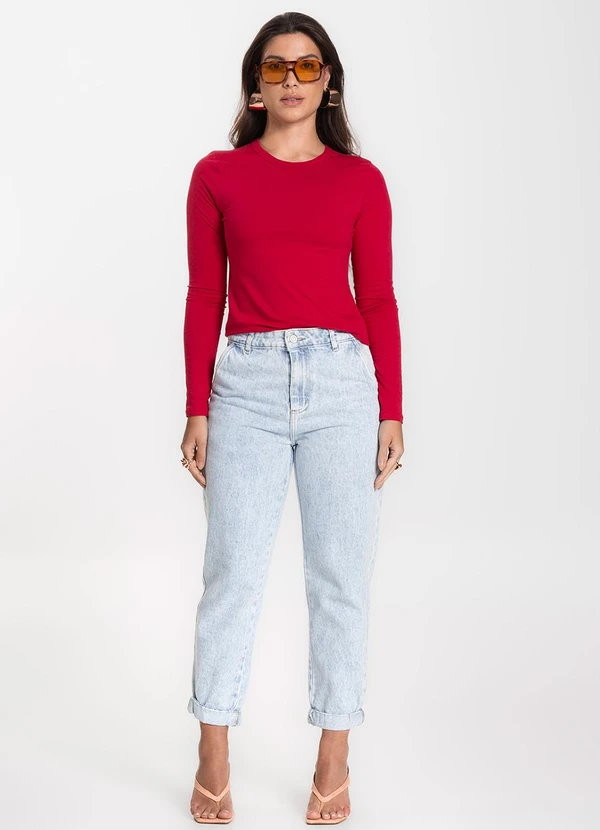 Select - Blusa Manga Longa Básica Vermelho 3