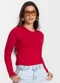 Select - Blusa Manga Longa Básica Bege - variação: Vermelho