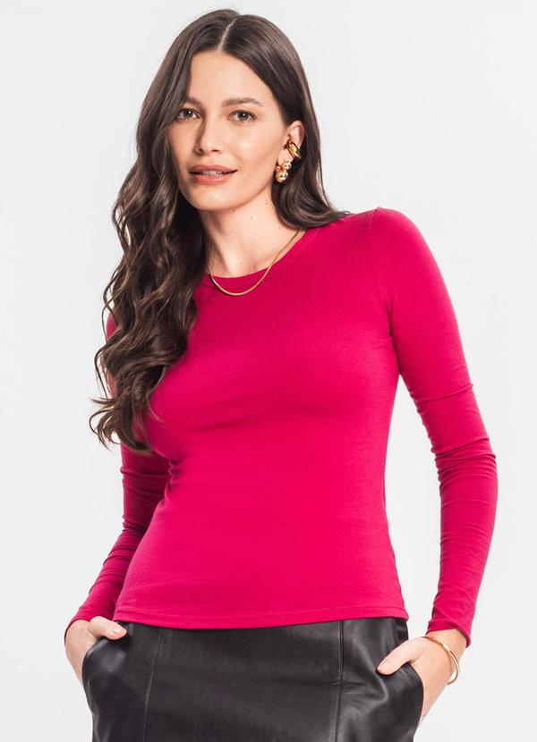 Rovitex - Blusa Manga Longa Básica Vinho