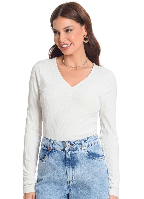 Rovitex - Blusa Manga Longa Bege