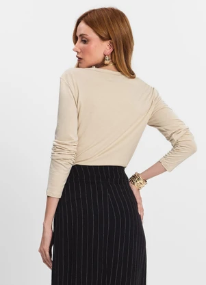 Select - Blusa Manga Longa Bege - SELECT