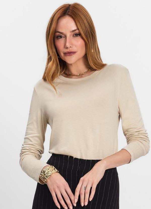 Select - Blusa Manga Longa Bege