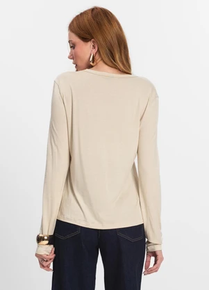 Select - Blusa Manga Longa Bege - SELECT